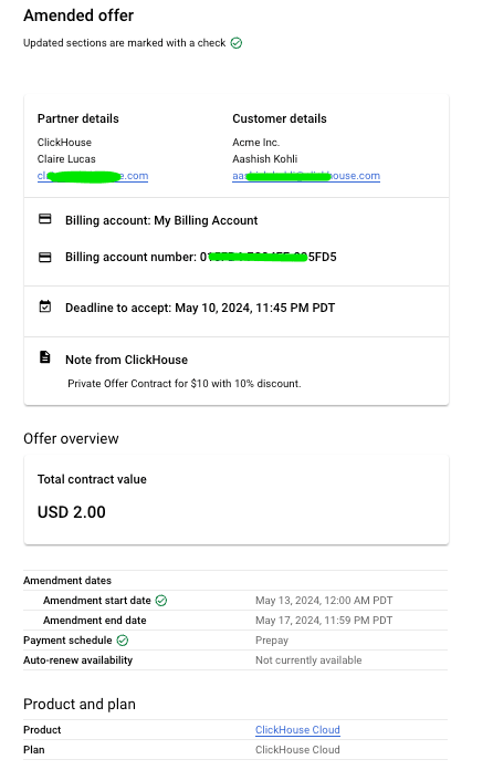Resumen de la oferta de GCP Marketplace