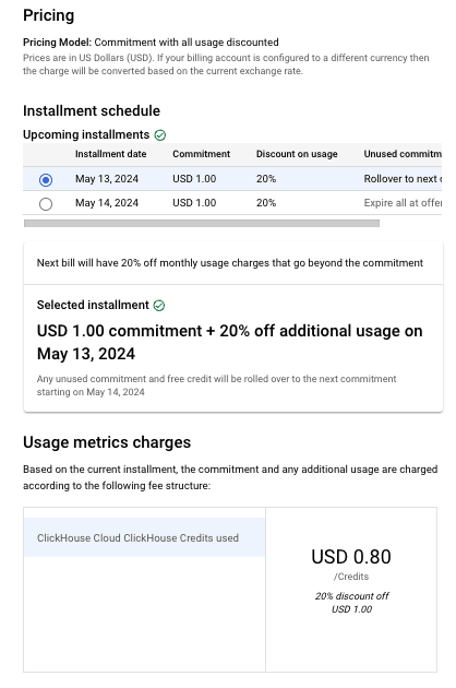 Resumen de precios de GCP Marketplace