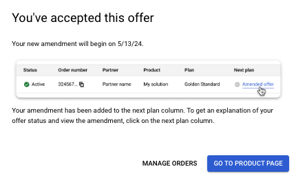 Confirmación de aceptación de GCP Marketplace