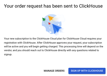 Ventana modal de registro de GCP Marketplace
